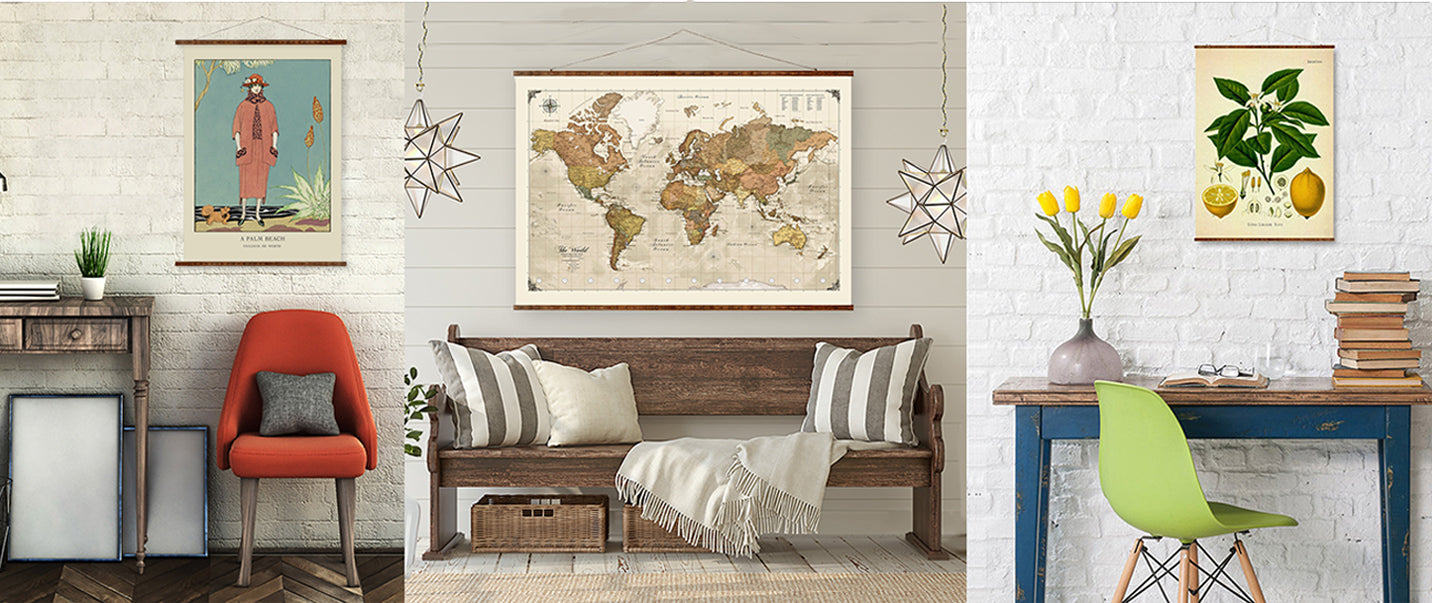 Maps Vintage / High Quality Vintage Wall Maps on canvas or print.