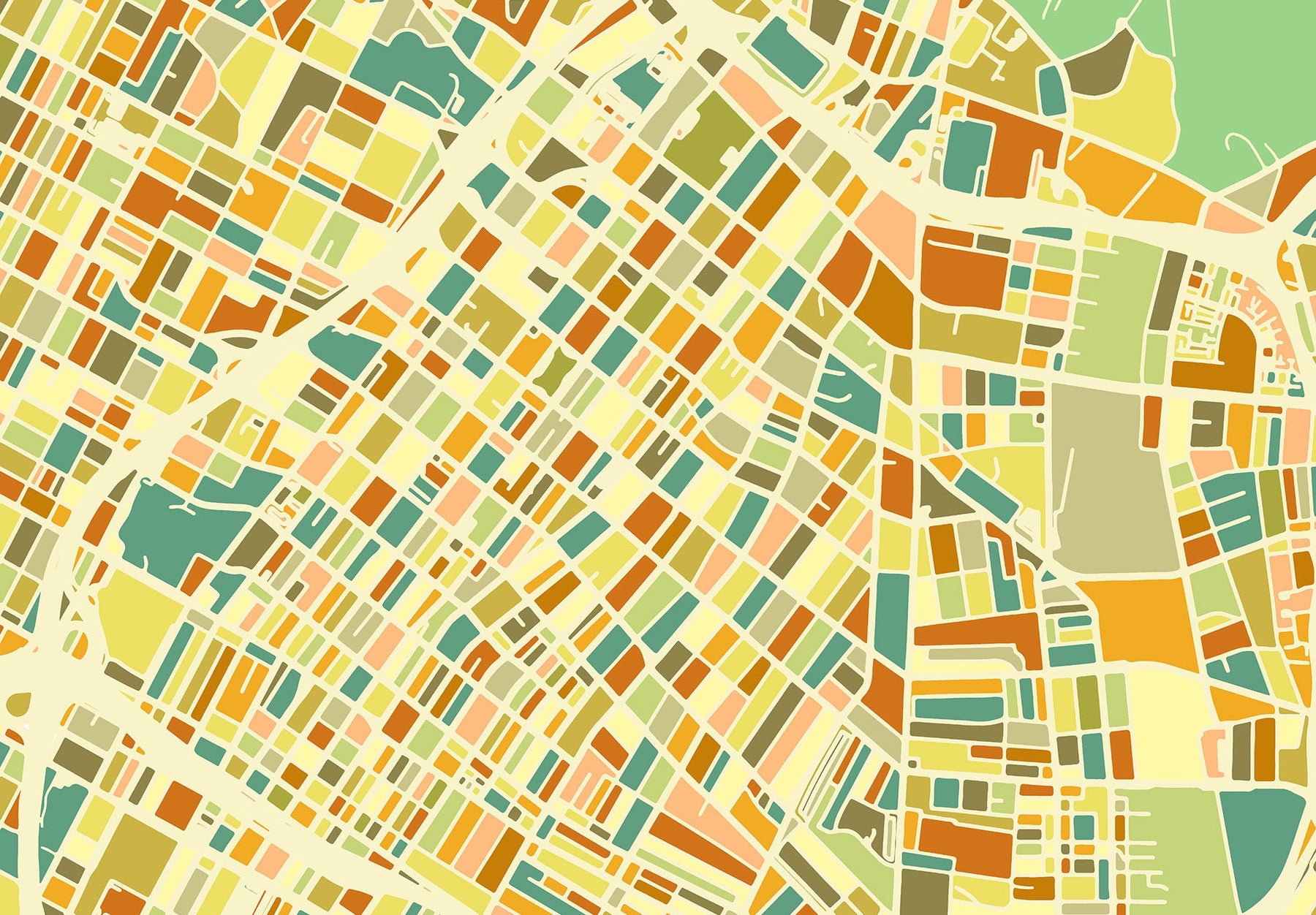 Mosaic City Map Prints on Archival Paper | MapsVintage– Maps Vintage